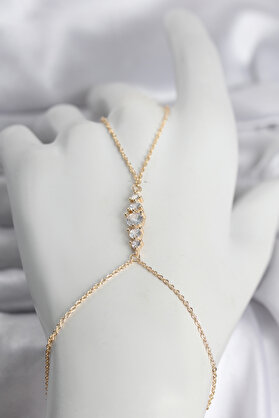 Byb Moda Tasarım Pirinç Gold Renk Zirkon Taşlı Kadın Şahmeran 5886