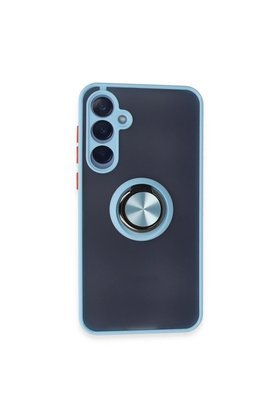 Ethab Ticaret Glb-Stl41414 Samsung Galaxy A25 5G Kılıf Montreal Yüzüklü Silikon Kapak - Buz Mavi