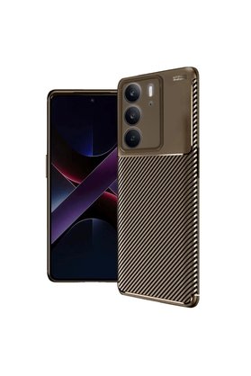 Ethab Ticaret Glb-Stl41414 Realme C75 4G Auto Focus Karbon Kapak - Kahverengi