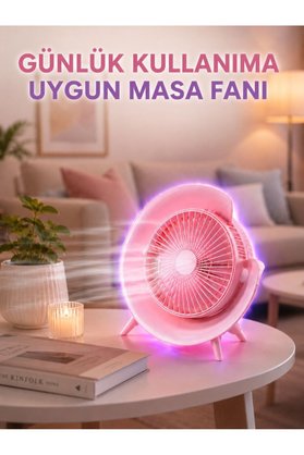 Ethab Giyim Renkli Ambiyans Işıklı Taşınabilir Masaüstü Vantilatör - Glst7676-5807