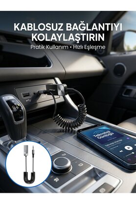 Ethab Giyim Usb Bluetooth Aux Ses Adaptörü Kablosuz Müzik Aktarım Cihazı - Glst9074-3307