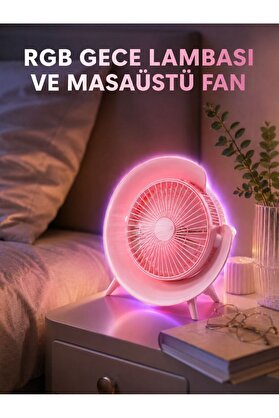 Ethab Giyim Gece Lambalı Renk Değiştiren Masaüstü Fan - Glst6871-7506