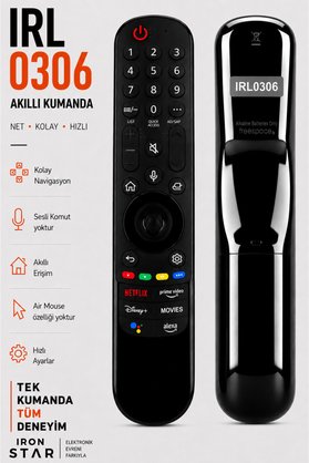 LG Akıllı TV kumandası / Universal akıllı kumanda / Smart TV kumandası / televizyon kumandası / Android TV uyumlu kumanda / oled kumanda / qled kumanda / qned kumanda / ırl0306