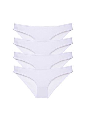 Ethab Ticaret Glb-Stl41414 4 Adet Süper Eko Set Likralı Kadın Slip Külot Beyaz