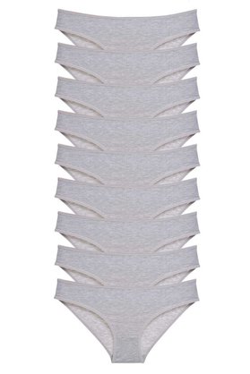 Ethab Ticaret Glb-Stl41414 9 Adet Süper Eko Set Likralı Kadın Slip Külot Gri