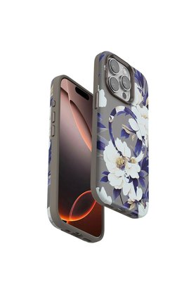 Ethab Ticaret Glb-Stl41414 Onegif İphone 15 Pro Max Flower Series Magsafe Kapak - Gri