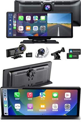 Ethab Giyim 4K 10.2 İnç Çift Kameralı Araç Multimedya Ekranı Carplay Kablosuz Tüm Cihazla - Glst9728-755