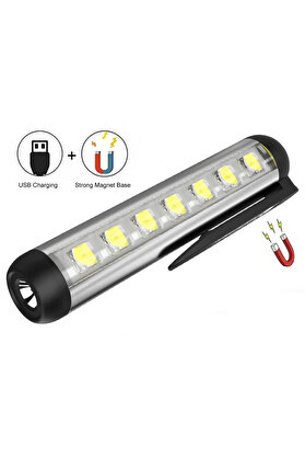 Evi̇mdeyokyok Gold Si̇lver Gs-495 Type-C Gi̇ri̇şli̇ Mıknatıslı Şarjllı Mi̇ni̇ Cep Feneri̇