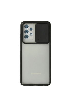 Evimdeyokyok Samsung Galaxy A72 Kılıf Palm Buzlu Kamera Sürgülü Silikon - Siyah