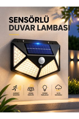 Astraltech Sensörlü Güneş Enerjili Duvar Lambası