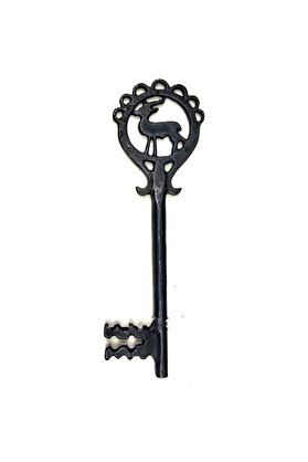 Evimdeyokyok Geyik Figürlü Dekoratif Anahtar 250X80 Mm - Büyük Boy Vintage Rustik Mobilya Sandık Aksesuar Süs