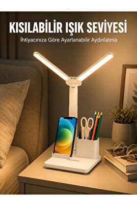 Ethab Giyim Kısılabilir Led Masa Lambası – Kalemlik Telefon Standı Ve Okuma Işığı Bir - Glst3160-256