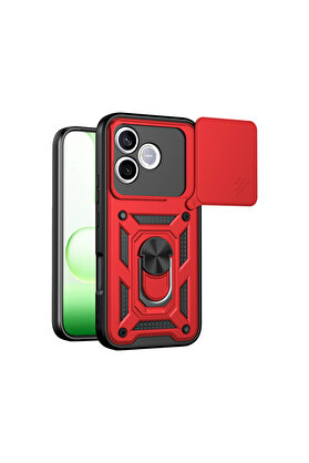 Evimdeyokyok Huawei Honor 600 Lite Pars Lens Yüzüklü Silikon - Kırmızı