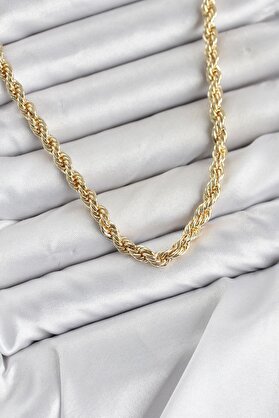 Evimdeyokyok Cm Burgu Model Gold Renk Pirinç 60 Cm Kadın Kolye Tj-Bko11127