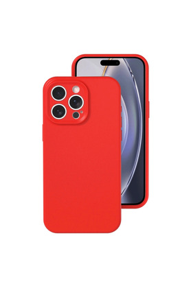 Evimdeyokyok Apple İphone 16 Pro Kılıf Nano İçi Kadife Silikon - Kırmızı