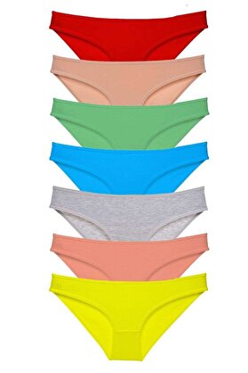Ethab Ticaret Glb-Stl41414 7 Adet Süper Eko Set Likralı Kadın Slip Külot Çok Renkli