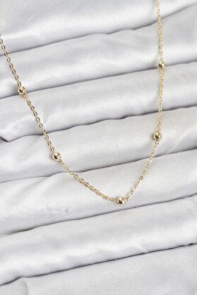 Ethab Giyim Cm Gold Renk Top Zincirli Kadın Kolye 5886 - Glst9841-4927