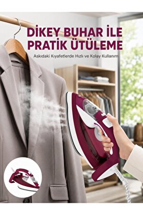 Ethab Giyim Yeni Nesil Kırmızı Buharlı Ütü 2200 Watt Seramik Tabanlı Yüksek Buhar Gücü - Glst6035-918