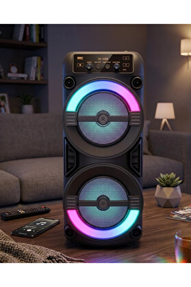 Eco Lounge Rgb Işıklı Taşınabilir Bluetooth Hoparlör Güçlü Stereo Ses