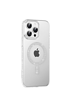 Ethab Ticaret Glb-Stl41414 Joko İphone 14 Pro Max Move Taşlı Magsafe Kapak - Gümüş