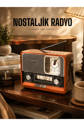 Byb Moda Tasarım Ahşap Görünümlü Retro Bluetooth Radyo Usbaux Ve Sd Kart Girişli