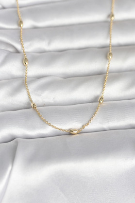 Ethab Giyim Cm 14K Gold Renk Damla Topçuk Model Zincirli 60 Cm Kadın Kolye 5886 - Glst2444-9142