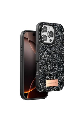 Ethab Ticaret Glb-Stl41414 Onegif İphone 16 Pro Max Bright Simli Kapak - Siyah