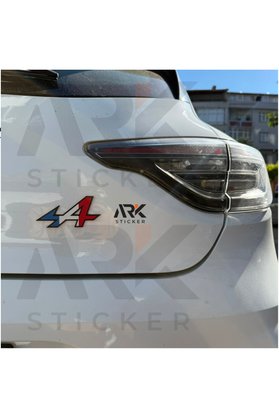 ARKT STİCKER Renualt Clio Alpine Arka Logo ASA 3D Baskı 1 Adet Fransız
