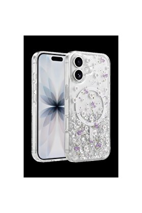 Ethab Ticaret Glb-Stl41414 Onegif İphone 17 Misk Simli Magsafe Kapak - Desen 2