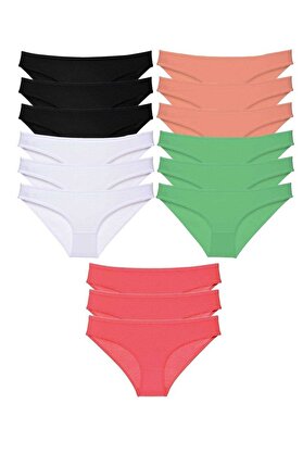 Ethab Ticaret Glb-Stl41414 15 Adet Süper Eko Set Likralı Kadın Slip Külot 516