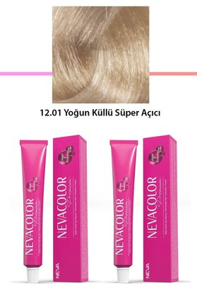 Ethab Ticaret Glb-Stl41414 2 Li Set Premium 12.01 Yoğun Küllü Süper Açıcı - Kalıcı Krem Saç Boyası 2 X 50 G Tüp