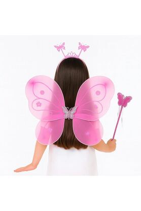 Ethab Ticaret Glb-Stl41414 Pembe Kelebek Kız Seti – 50 Cm Kelebek Kanadı, Taç Ve Asa