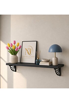 Mavira Dizayn Güneş Duvar Rafı | Uçan Raf | Metal Konsollu Dekoratif Raf