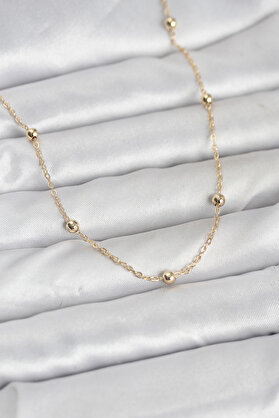Ethab Giyim Cm 14K Gold Renk Pirinç Top Zincirli 60 Cm Kadın Kolye 5886 - Glst6704-1891