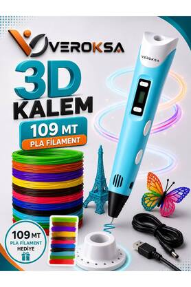 VEROKSA 3D Kalem - 109 mt Filamentli 3D Yazıcı Kalem