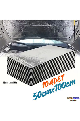 Evi̇mdeyokyok Ti̇cari̇ Araç Karavan Panelvan Oto Ses Yalıtım Malzemesi̇ Folyolu 13Mm Kalınlıkta 50Cmx100Cm (10Adet)