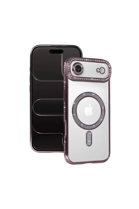 Ethab Ticaret Glb-Stl41414 İphone 17 Air Joke Simli Magneticsafe Kılıf - Pembe