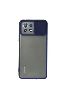 Evimdeyokyok Xiaomi Mi 11 Lite Kılıf Palm Buzlu Kamera Sürgülü Silikon - Lacivert