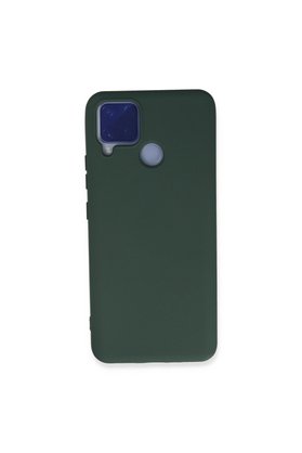 Evimdeyokyok Realme C15 Kılıf Nano İçi Kadife Silikon - Koyu Yeşil