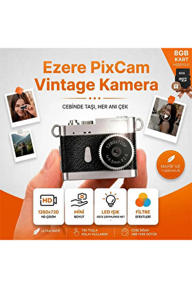 Ethab Giyim Ezere Pixcam Vintage Taşınabilir Mini Dijital Kamera Selfie Video Vlog Kamerası M - Glst9362-508