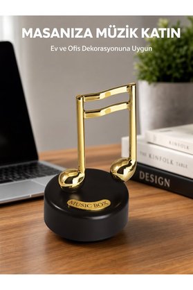 Ethab Giyim Altın Nota Temalı Müzik Kutusu Müzikli Hediyelik Yeni Nesil - Glst2166-6563