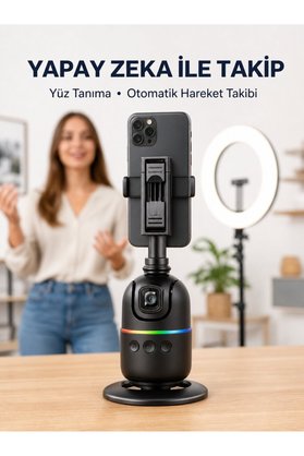 Ethab Giyim Telefon Ve Kamera Uyumlu 360° Otomatik Takipli Akıllı Masa Tripodu Yeni Nesil - Glst6989-6530