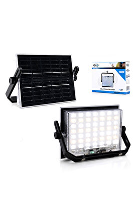 Go İthalat 200W Güneş Enerjili Led Işık Solar Projektör - Fener Kamp - Dış Mekan 3 Farklı Led Işık 348961 Lmb (