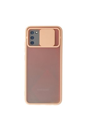 Evimdeyokyok Samsung Galaxy A02S Kılıf Palm Buzlu Kamera Sürgülü Silikon - Pembe