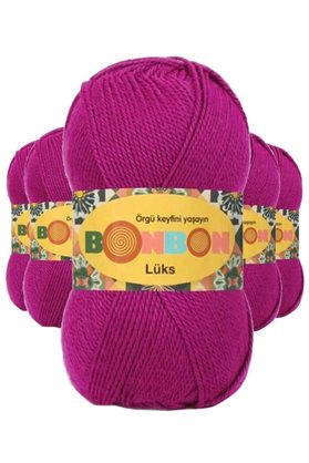 Asil Acar Home 5 Adet Lüks Patik İpi Yünü Fuşya 98403 - Bonbon Mudanis
