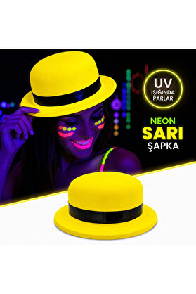 Eco Lounge Neon Sarı Uv Parti Şapkası Plastik