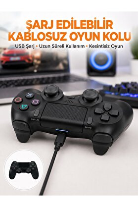 Aletools Ps4 Uyumlu Kablosuz Oyun Kolu – Titreşimli Şarjlı Ve Ergonomik Yeni Nesil - Teolsa3721-2174