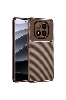 Ethab Ticaret Glb-Stl41414 Redmi Note 14 Pro Plus Kılıf Auto Focus Karbon Kapak - Kahverengi