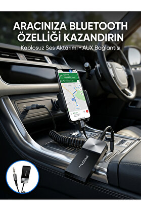 Lutesya Kablosuz Müzik Aktarımı Sağlayan Usb Aux Adaptörü