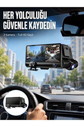 Ethab Giyim Çift Ve Üçlü Lens Seçeneği İle Tüm Açılardan Kayıt Yapan Araç Kamerası Y - Glst1530-341